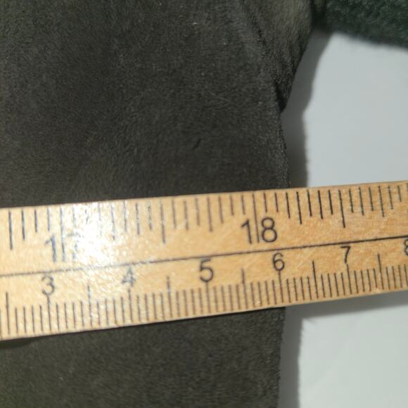 Covington Women Medium Leather Coat Elbow Patches Chocolate Brown Knit Zip Y2K - Picture 11 of 12